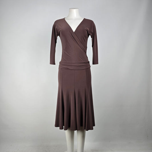 Joseph Ribkoff Brown Drop Waist Midi Dress Size 4