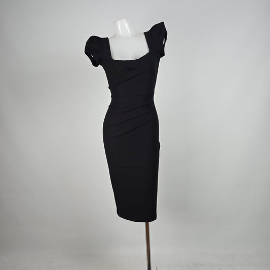 Stop Staring Black Puff Sleeve Wiggle Dress Size XS