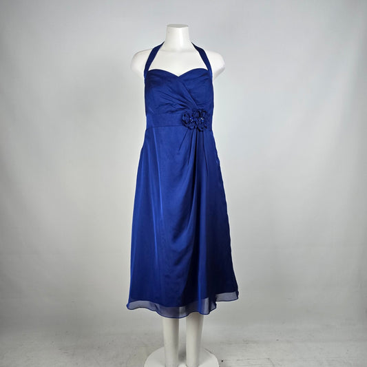 Symphony Of Venus Blue Halter Floral Detail Event Gown Size XL