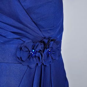Symphony Of Venus Blue Halter Floral Detail Event Gown Size XL