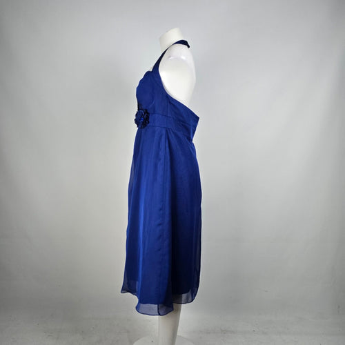 Symphony Of Venus Blue Halter Floral Detail Event Gown Size XL