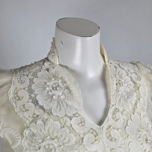 Vintage Party Time White Empire Waist Wedding Gown Size S