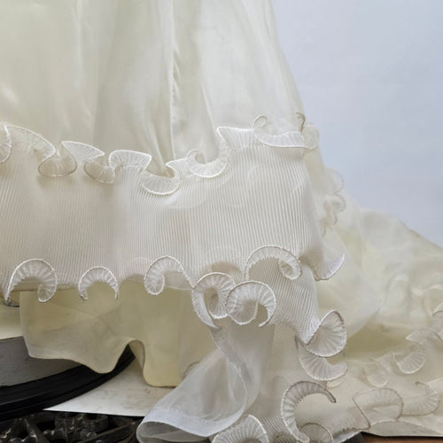 Vintage Party Time White Empire Waist Wedding Gown Size S