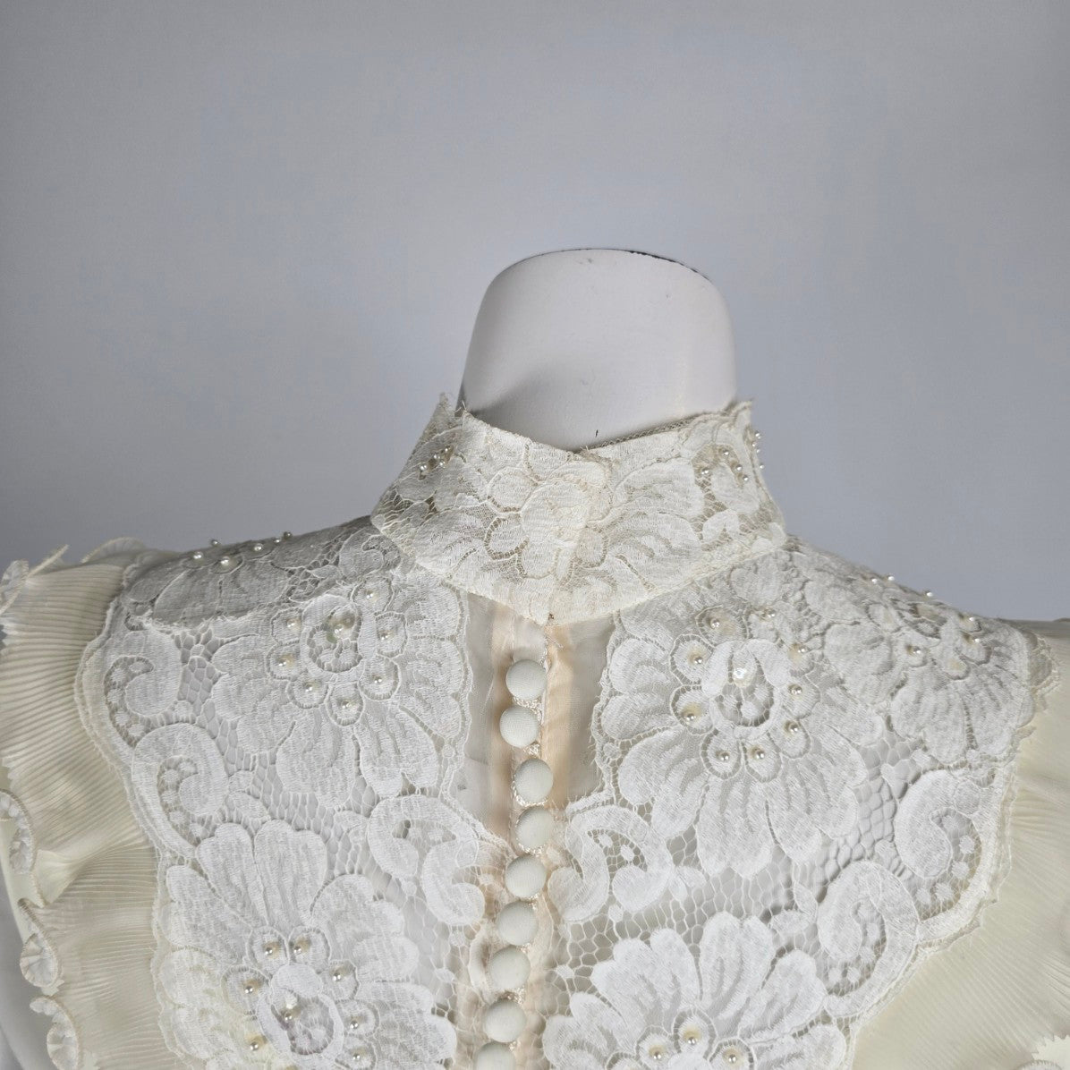 Vintage Party Time White Empire Waist Wedding Gown Size S