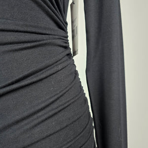 Dex Black Ruched Mini Dress Size S