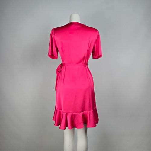 Pieces Pink Ruffle Wrap Dress Size M