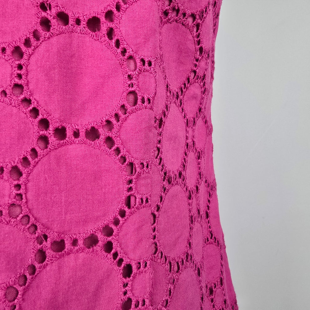 Cleo Petites Pink Eeylet Cotton Shift Dress Size 10
