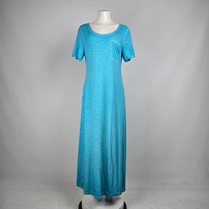 Chico's Aqua Blue Cotton Maxi Dress Size M