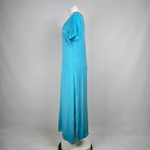 Chico's Aqua Blue Cotton Maxi Dress Size M