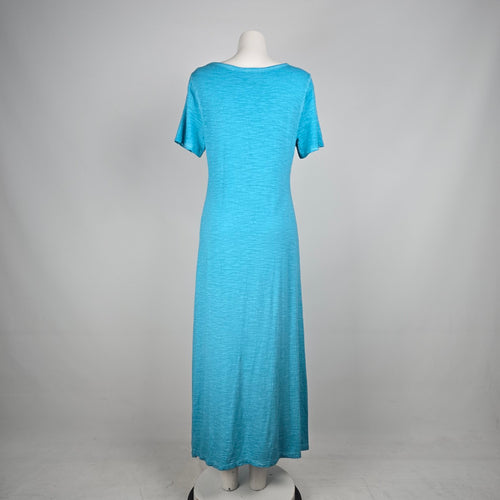 Chico's Aqua Blue Cotton Maxi Dress Size M