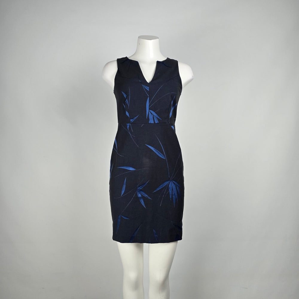 Ann Taylor Petite Black Tropical Print Mini Dress Size 0