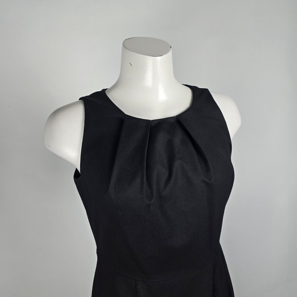 Tahari Black Cotton Sheath Mini Dress Size 6