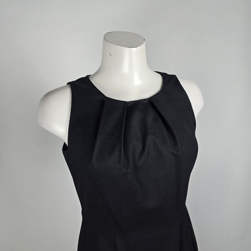 Tahari Black Cotton Sheath Mini Dress Size 6