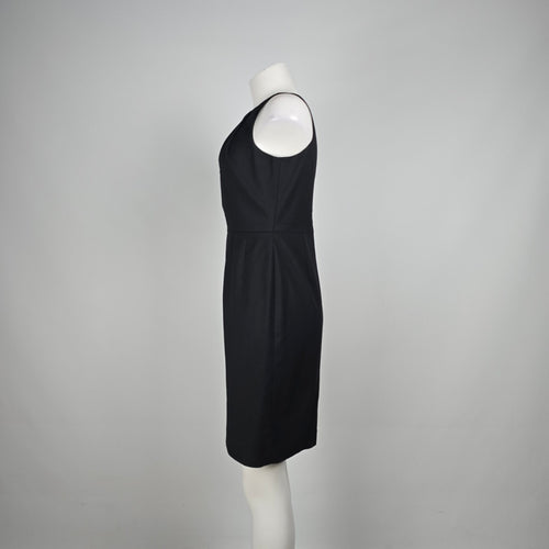 Tahari Black Cotton Sheath Mini Dress Size 6