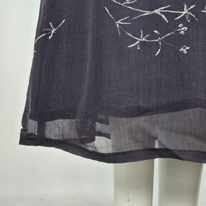 Vintage Nougat Grey Floral Midi Dress Size M/L