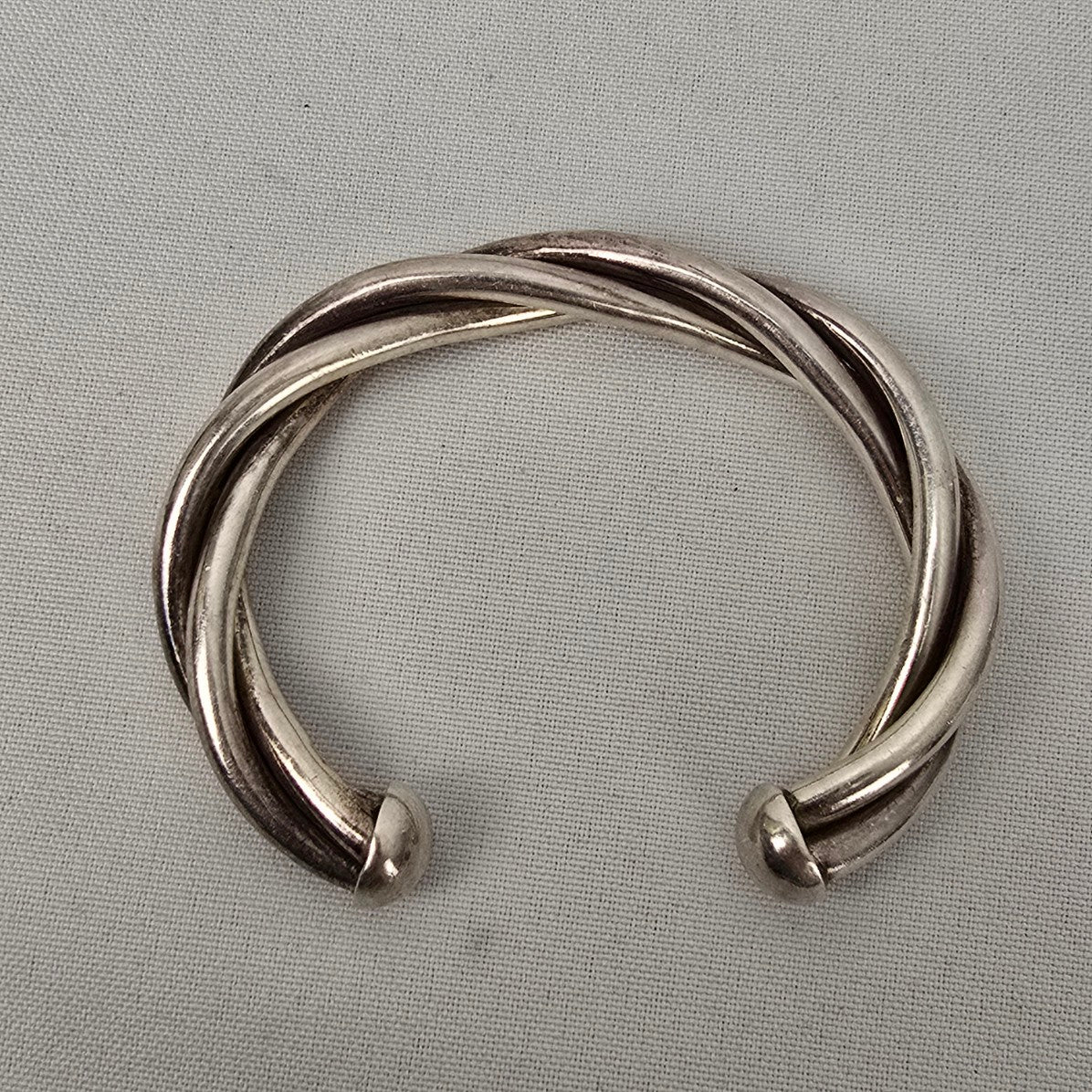 925 Sterling Silver Twisted Heavy Cuff Bracelet