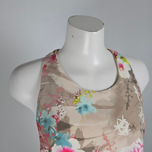 Cynthia Rowley Pink Silk Floral Sleeveless Top Size M
