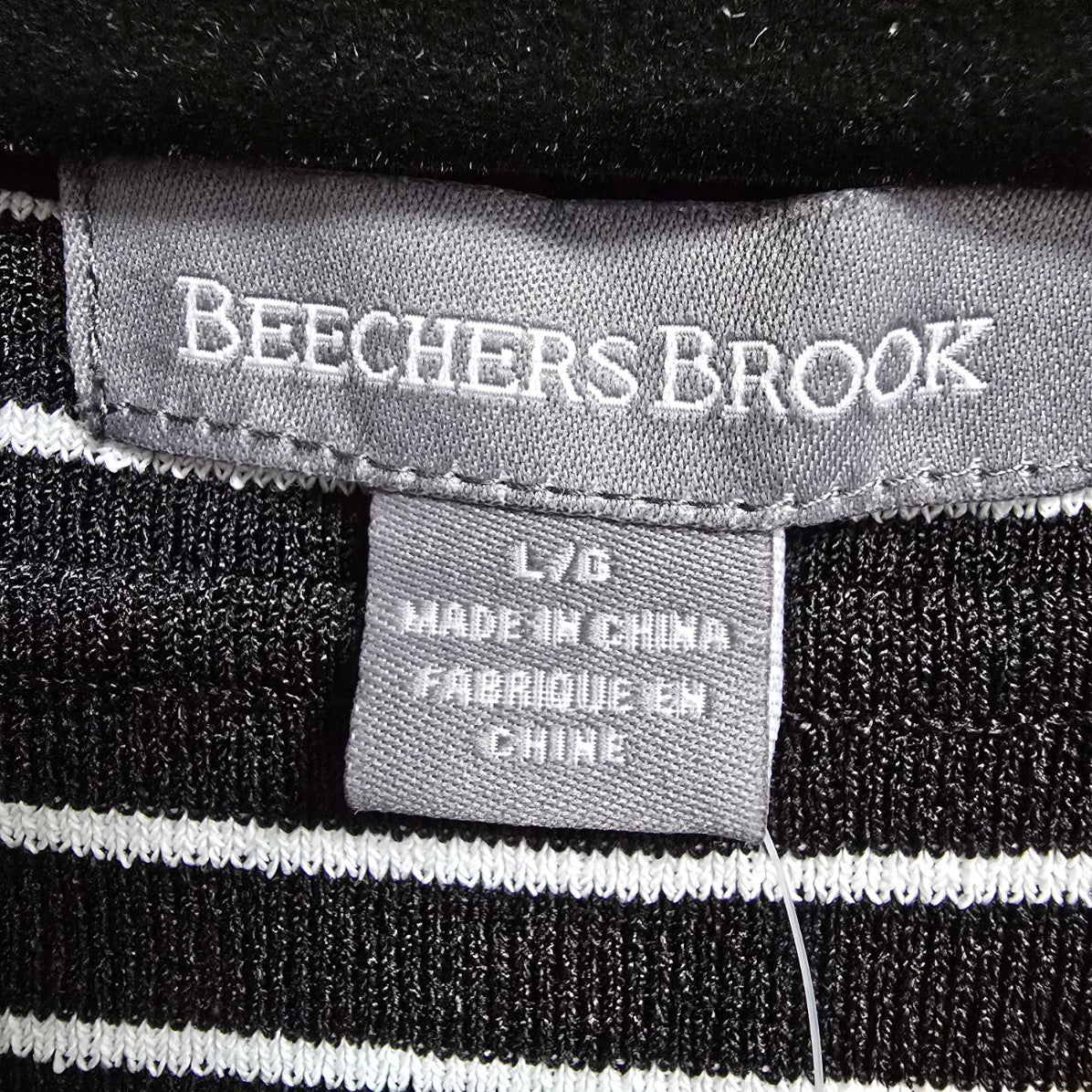 Beechers Brook Black & White Sleeveless Knit Top Size L