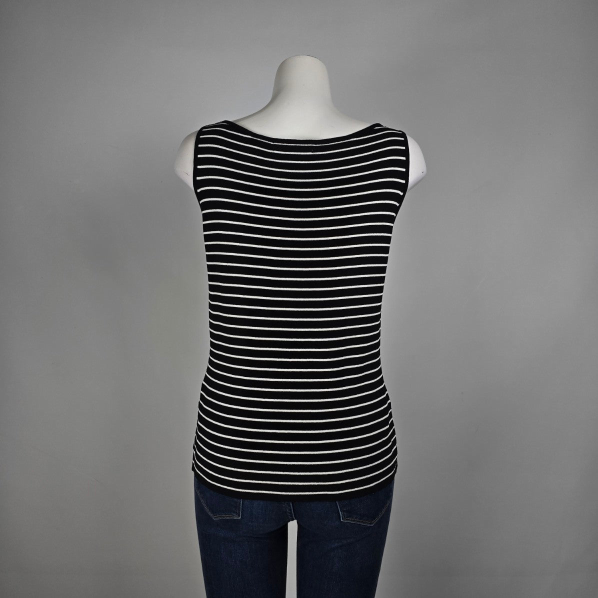 Beechers Brook Black & White Sleeveless Knit Top Size L