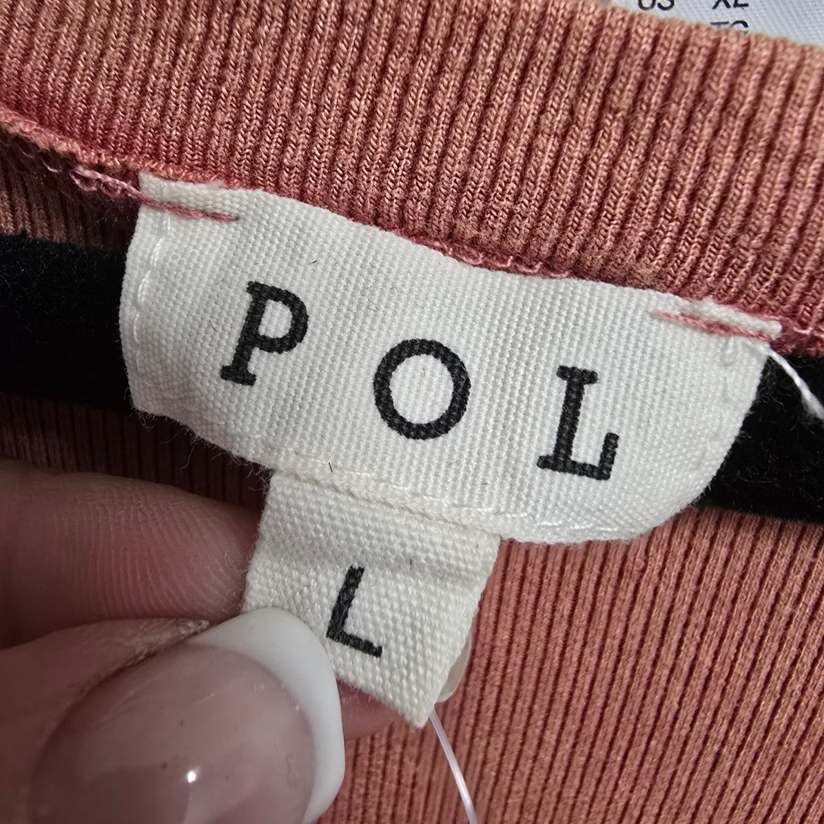 Pol Pink V Neck Button Detail Sleeveless Top Size L