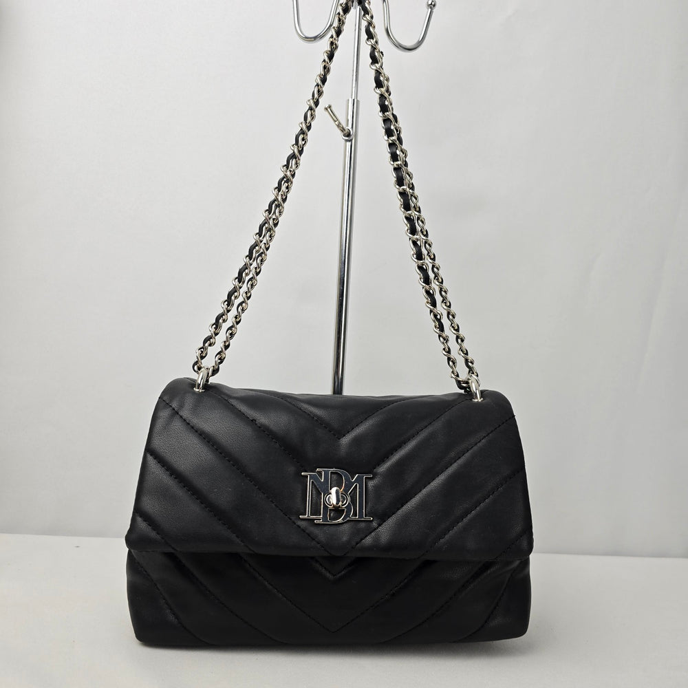 Badgley Mischka Black Quilted Shoulder Purse