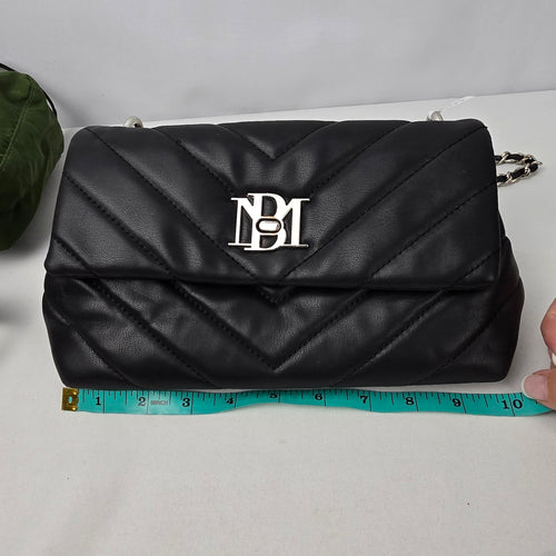 Badgley Mischka Black Quilted Shoulder Purse
