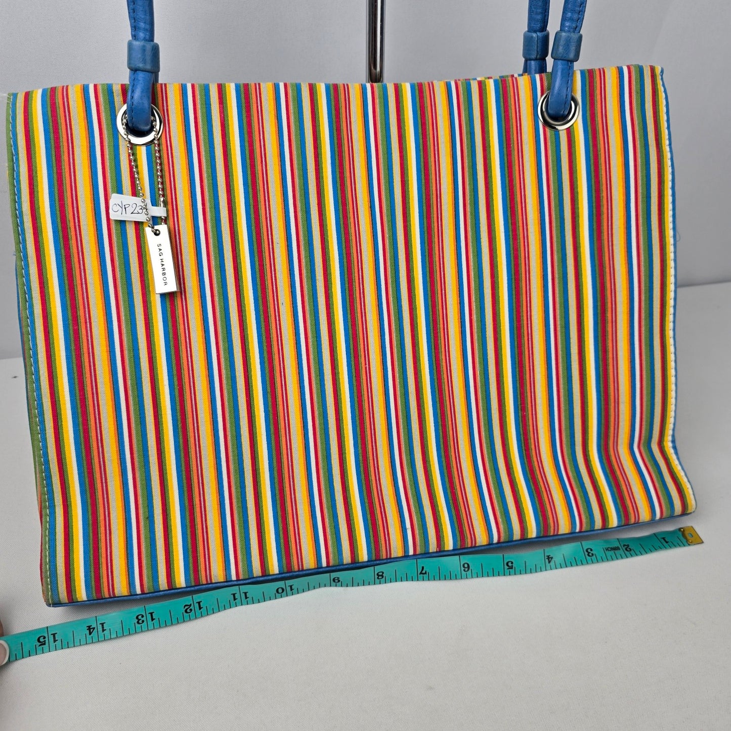 Sag Harbor Blue Stripped Shoulder Purse