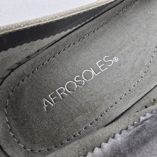 Aerosoles Cream Metallic Espadrilles Flat Shoes Size 10