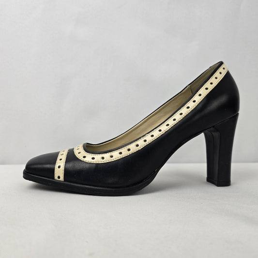 Naturalizer Black Leather Heeled Shoes Size 8