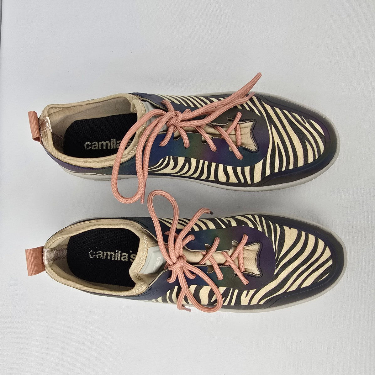 Camila's Zebra Print Lace Up Sneakers Size 8
