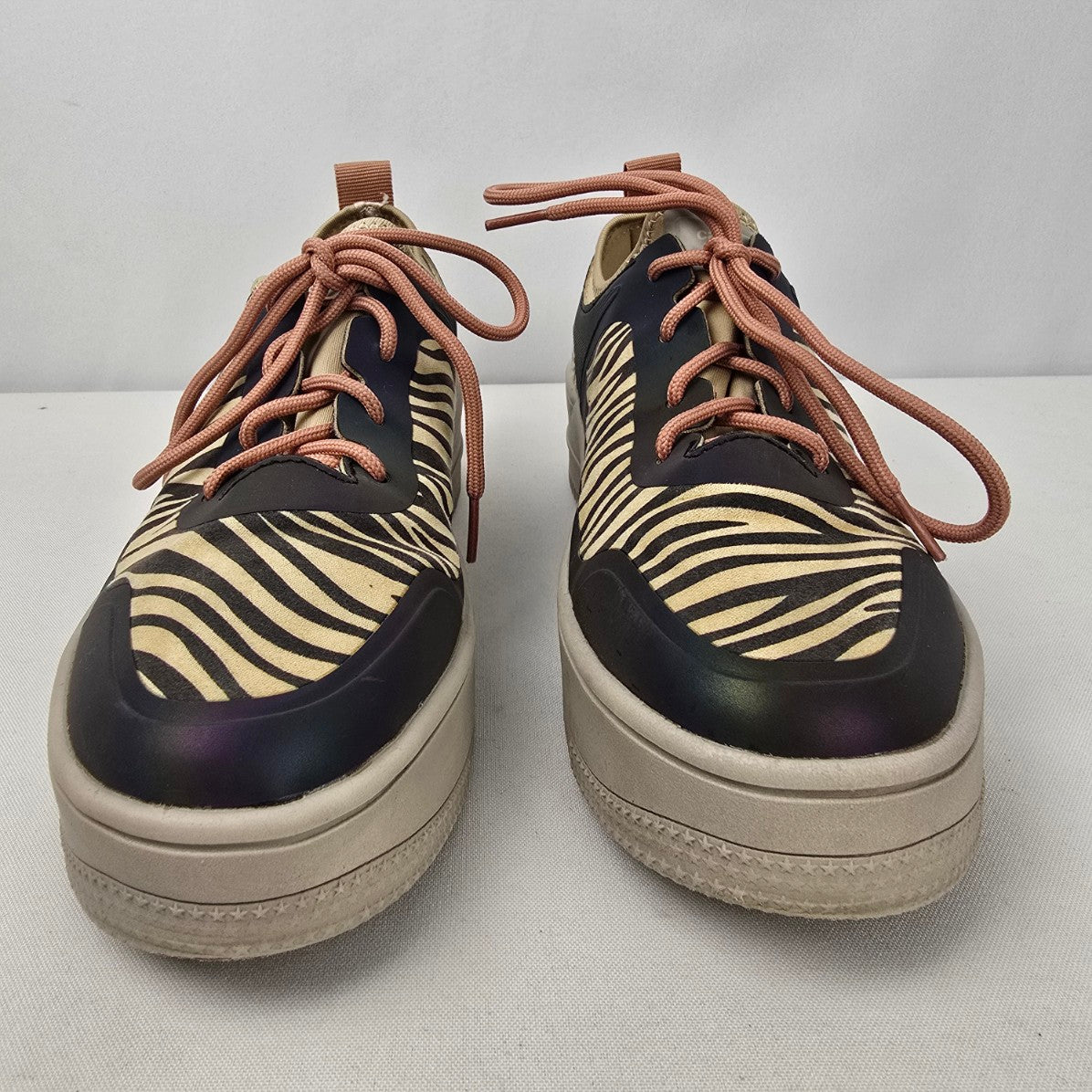 Camila's Zebra Print Lace Up Sneakers Size 8