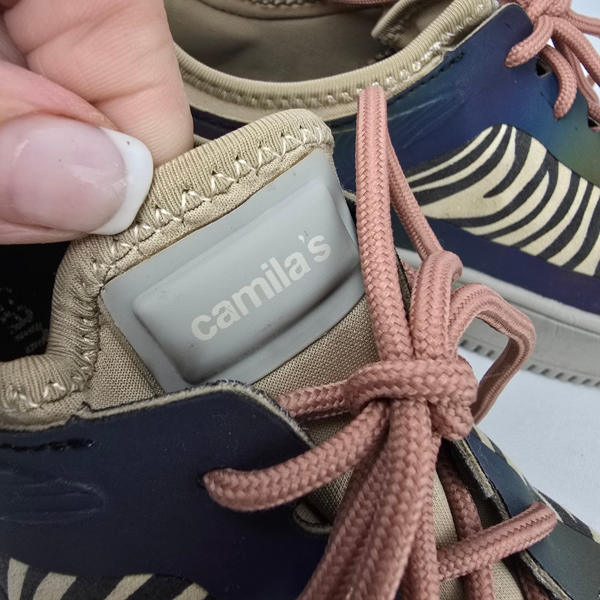 Camila's Zebra Print Lace Up Sneakers Size 8