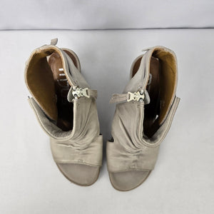 Mjus Grey Leather Gladiator Wedge Sandals Size 6.5