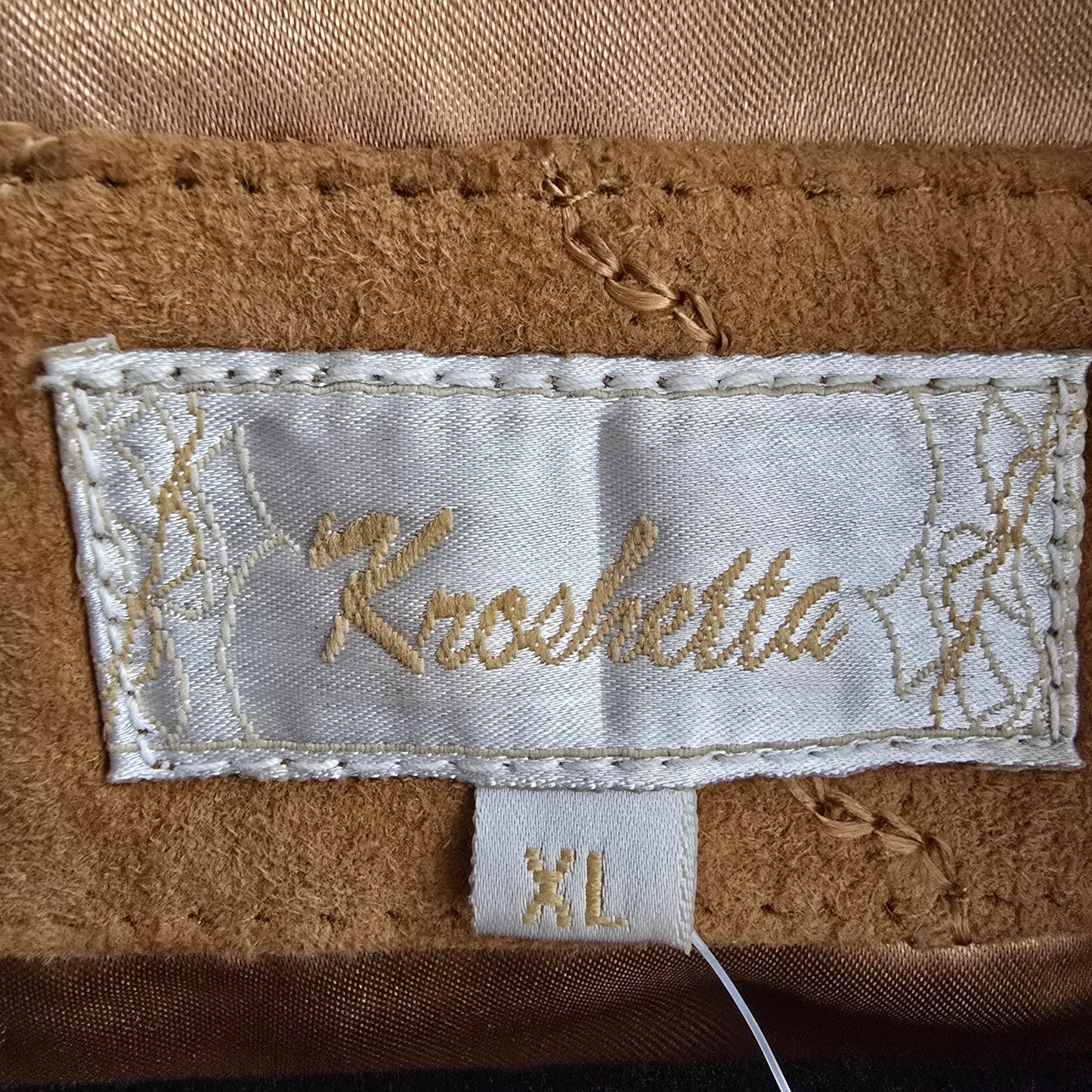 Vintage Krochetta Brown Suede Leather Jacket Size L/XL