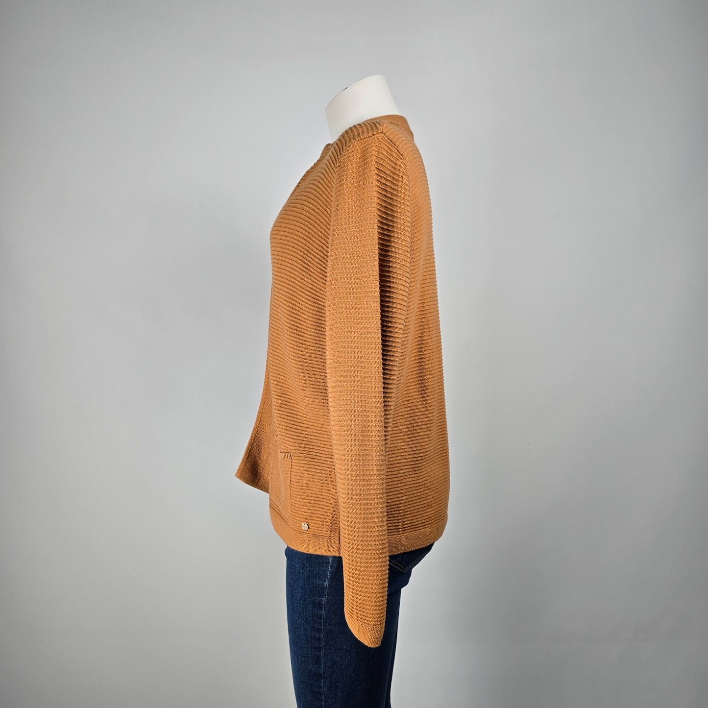 Olsen Brown Cotton Knit Cardigan Size 8