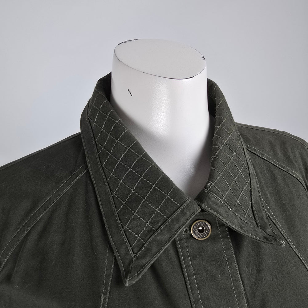 FDJ French Dressing Green Cotton Button Up Light Jacket Size M