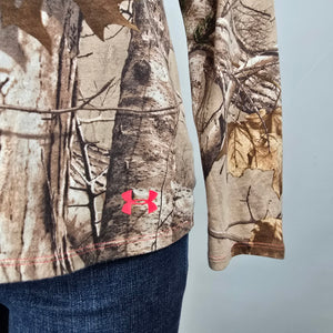 Under Armour Semi Fitted Real Tree Print Long Sleeve T-Shirt Size L