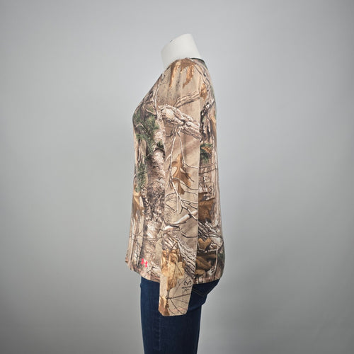 Under Armour Semi Fitted Real Tree Print Long Sleeve T-Shirt Size L