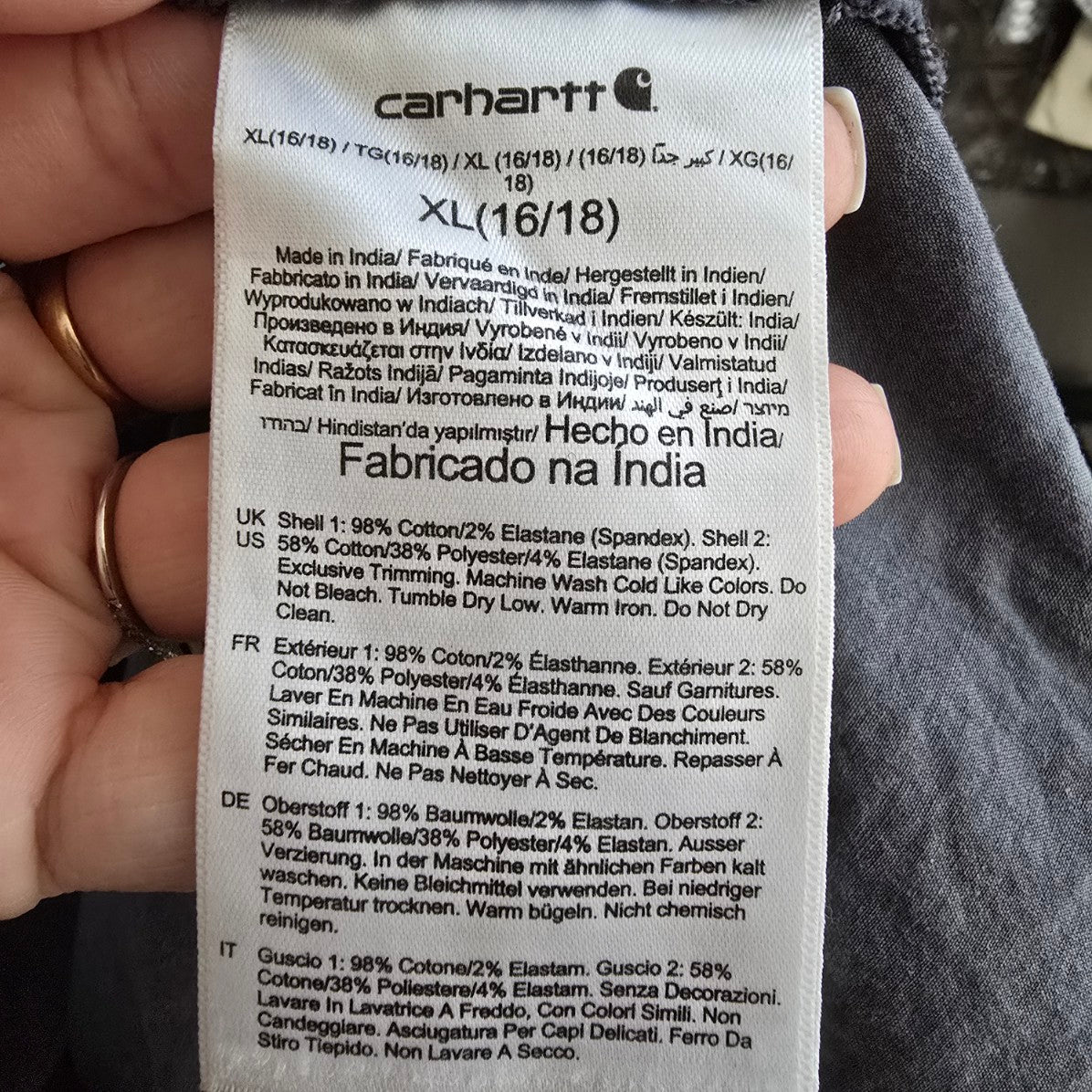 Carhartt Grey Cotton Button Up Top Size XL