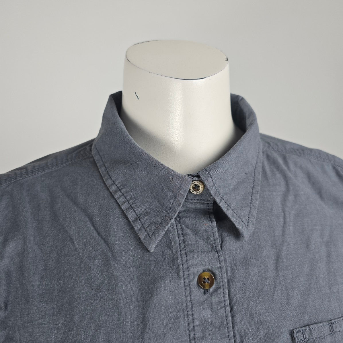 Carhartt Grey Cotton Button Up Top Size XL