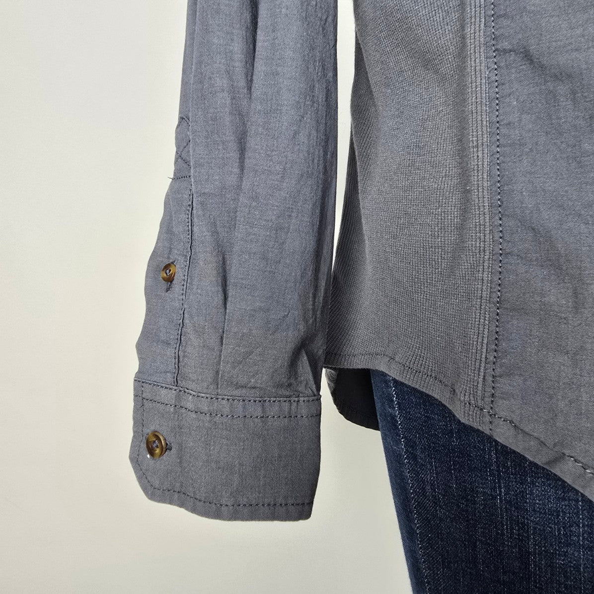 Carhartt Grey Cotton Button Up Top Size XL