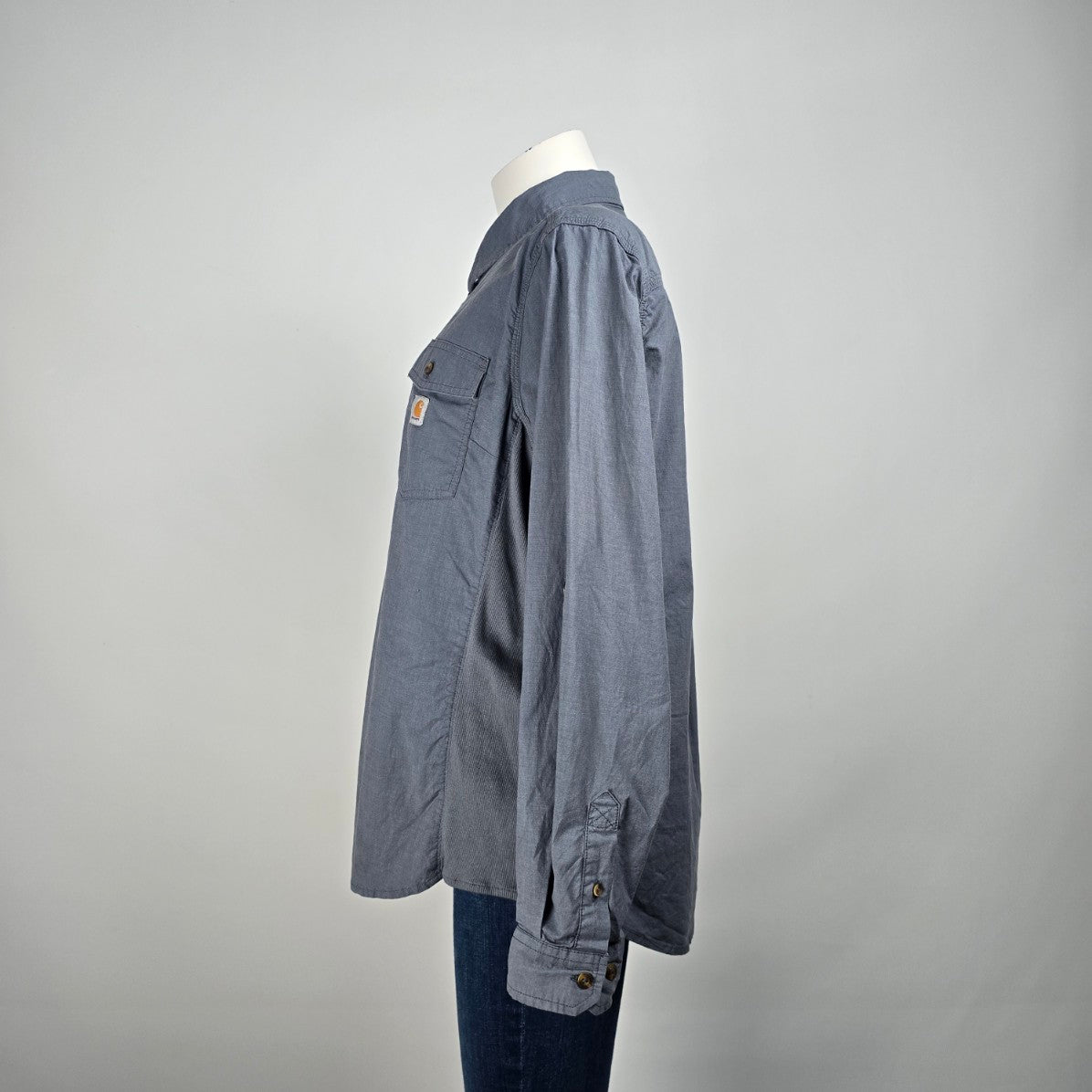Carhartt Grey Cotton Button Up Top Size XL