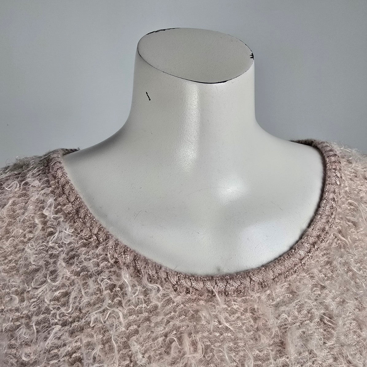 Made In Italy Pink Eyelash Knit Sweater Size L