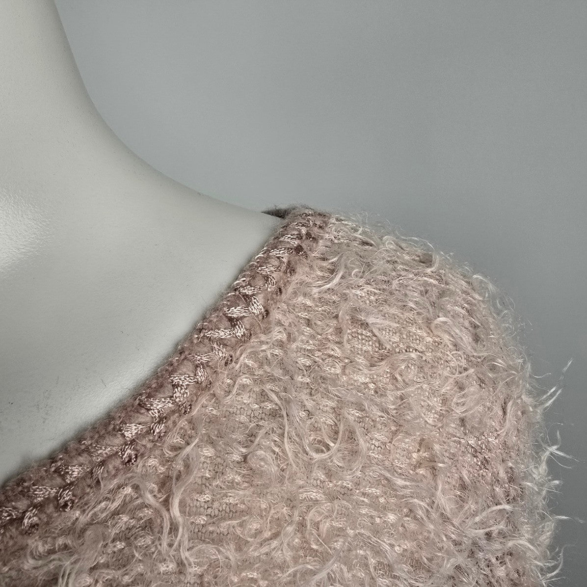 Made In Italy Pink Eyelash Knit Sweater Size L