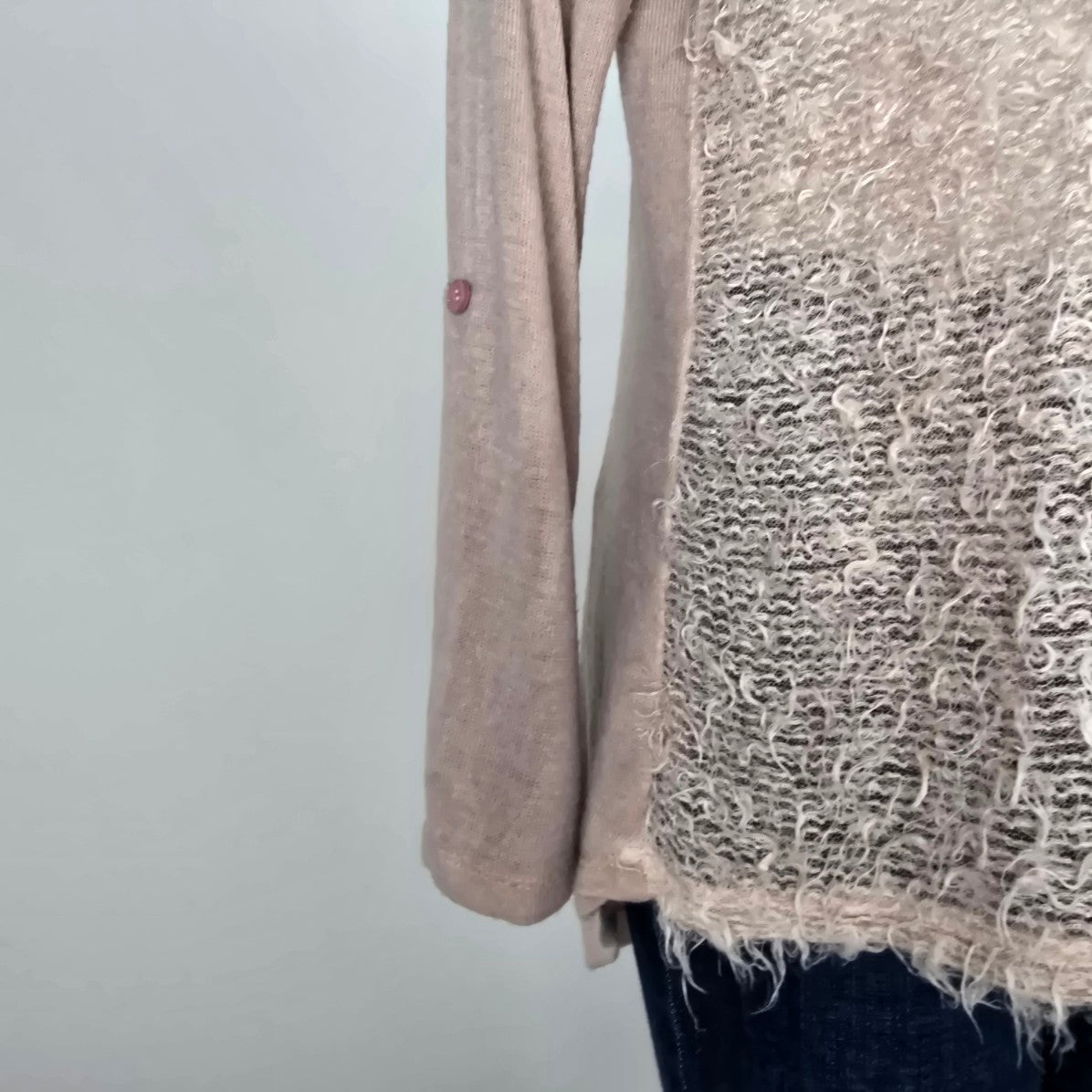 Made In Italy Pink Eyelash Knit Sweater Size L