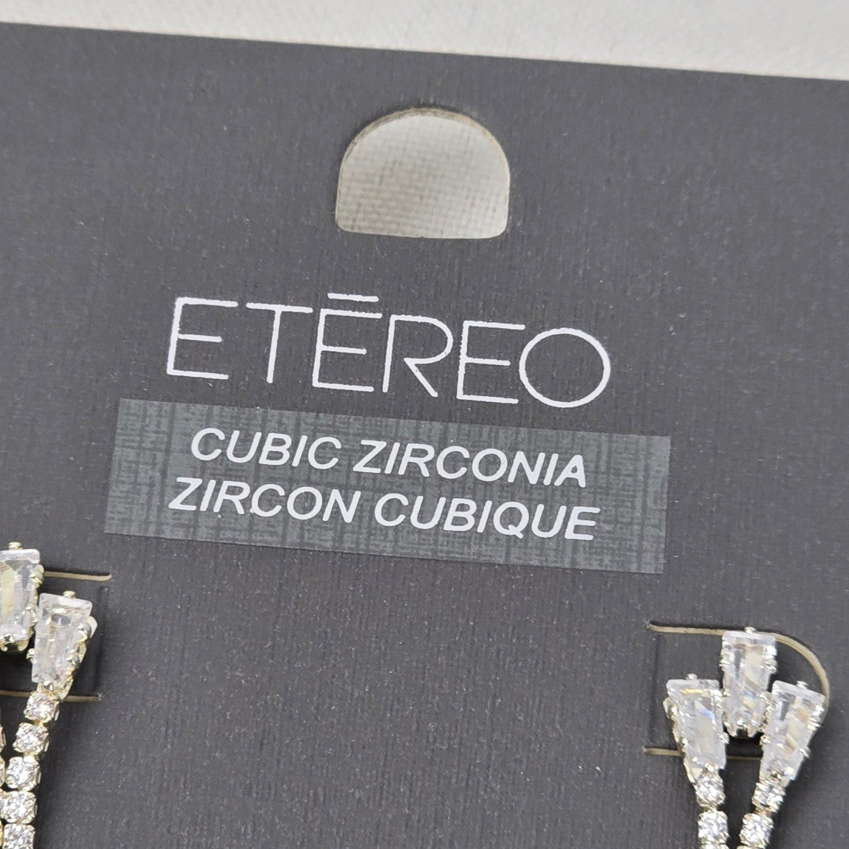 Etereo Silver Cubic Zirconia Crystal Chandelier Earrings