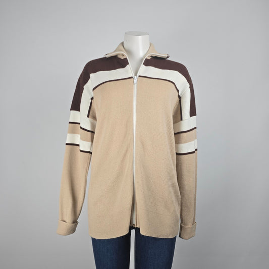 Vintage All Canada Brown Zip Up cardigan Jacket Size L
