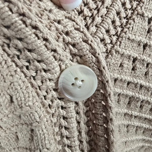 Loft Brown Knit Button Up Cardigan Size L