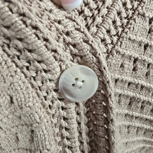 Loft Brown Knit Button Up Cardigan Size L