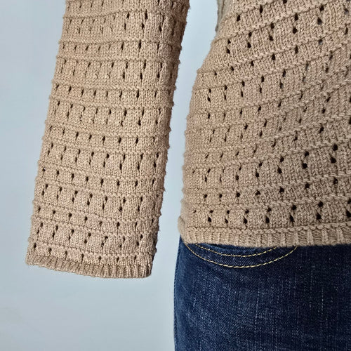 Loft Brown Knit Button Up Cardigan Size L